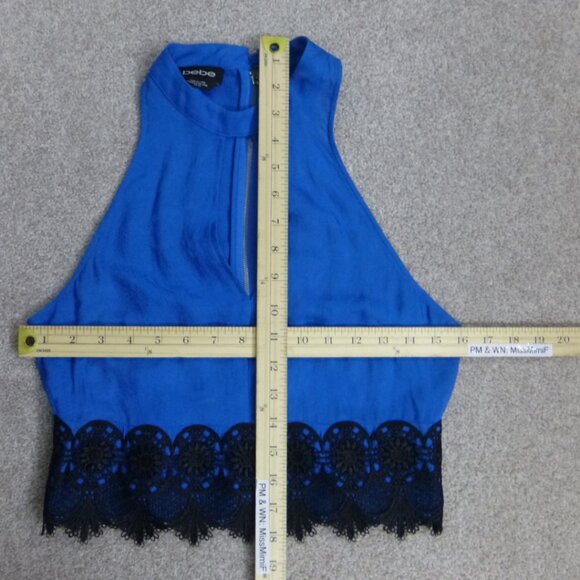 Bebe Keyhole Lace-Trim Halter Top - Picture 10 of 13